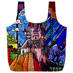 Beauty Stained Glass Castle Building Full Print Recycle Bag (XXL)