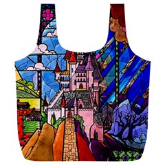 Beauty Stained Glass Castle Building Full Print Recycle Bag (XXXL) from ArtsNow.com Front