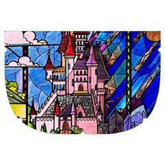 Beauty Stained Glass Castle Building Make Up Case (Small) from ArtsNow.com Side Right
