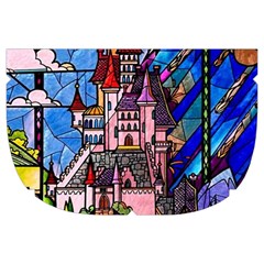 Beauty Stained Glass Castle Building Make Up Case (Large) from ArtsNow.com Side Left