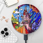 Beauty Stained Glass Castle Building Wireless Fast Charger(White)