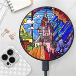 Beauty Stained Glass Castle Building Wireless Fast Charger(Black)