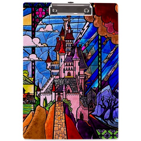 Beauty Stained Glass Castle Building A4 Acrylic Clipboard from ArtsNow.com Front