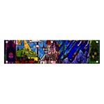 Beauty Stained Glass Castle Building Banner and Sign 4  x 1 