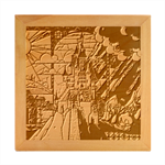Beauty Stained Glass Castle Building Wood Photo Frame Cube