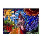Beauty Stained Glass Castle Building Crystal Sticker (A4)