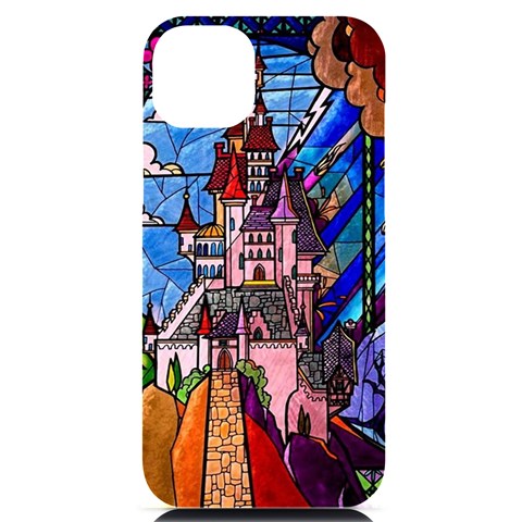 Beauty Stained Glass Castle Building iPhone 14 Plus Black UV Print Case from ArtsNow.com Front