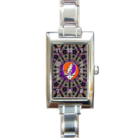 Gratefuldead Grateful Dead Pattern Rectangle Italian Charm Watch from ArtsNow.com Front