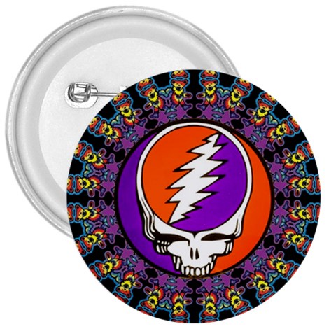 Gratefuldead Grateful Dead Pattern 3  Buttons from ArtsNow.com Front