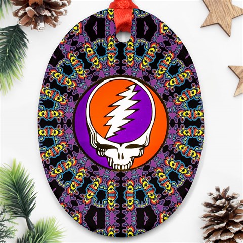 Gratefuldead Grateful Dead Pattern Ornament (Oval) from ArtsNow.com Front