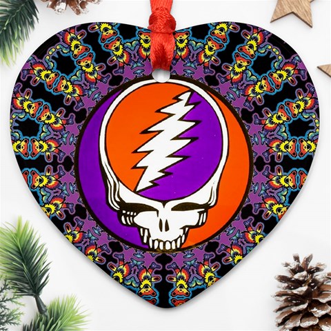 Gratefuldead Grateful Dead Pattern Ornament (Heart) from ArtsNow.com Front