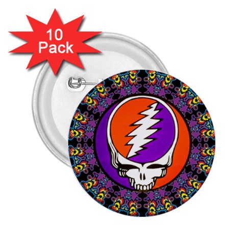 Gratefuldead Grateful Dead Pattern 2.25  Buttons (10 pack)  from ArtsNow.com Front