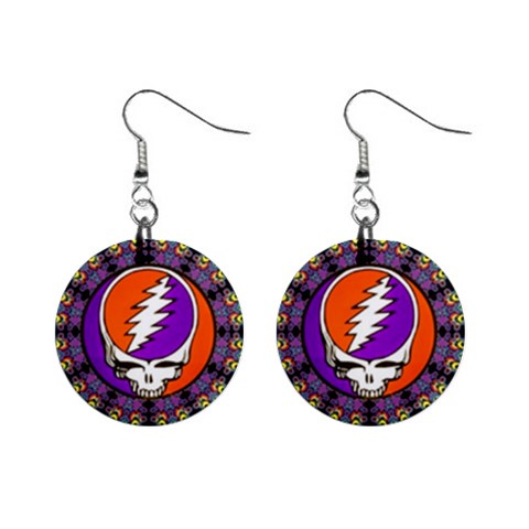 Gratefuldead Grateful Dead Pattern Mini Button Earrings from ArtsNow.com Front