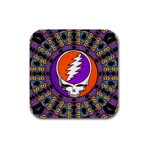 Gratefuldead Grateful Dead Pattern Rubber Square Coaster (4 pack) from ArtsNow.com Front