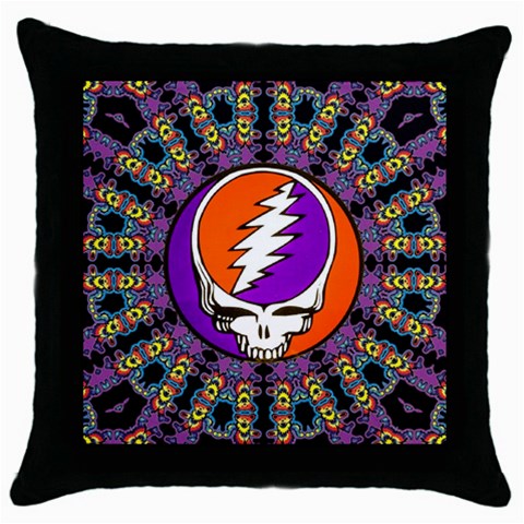 Gratefuldead Grateful Dead Pattern Throw Pillow Case (Black) from ArtsNow.com Front