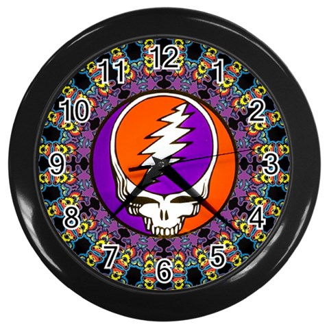 Gratefuldead Grateful Dead Pattern Wall Clock (Black) from ArtsNow.com Front