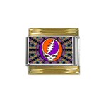Gratefuldead Grateful Dead Pattern Gold Trim Italian Charm (9mm)