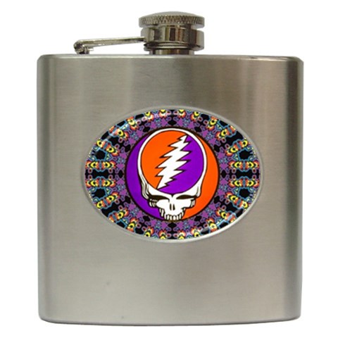 Gratefuldead Grateful Dead Pattern Hip Flask (6 oz) from ArtsNow.com Front