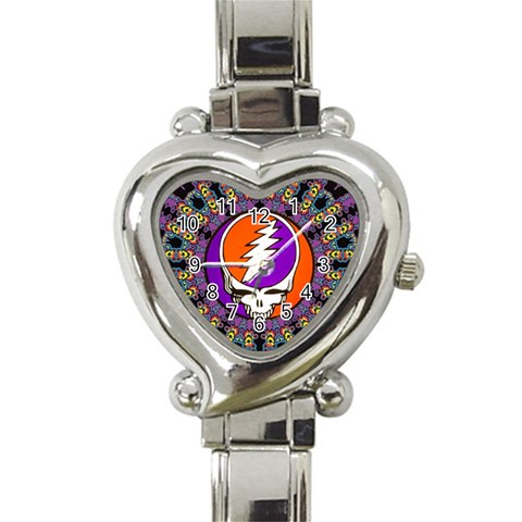 Gratefuldead Grateful Dead Pattern Heart Italian Charm Watch from ArtsNow.com Front