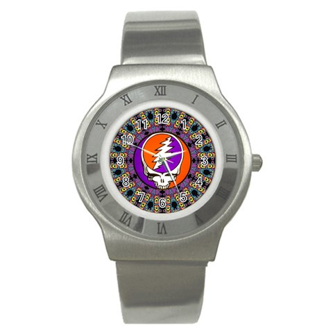 Gratefuldead Grateful Dead Pattern Stainless Steel Watch from ArtsNow.com Front