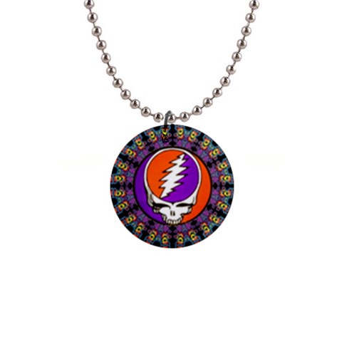 Gratefuldead Grateful Dead Pattern 1  Button Necklace from ArtsNow.com Front