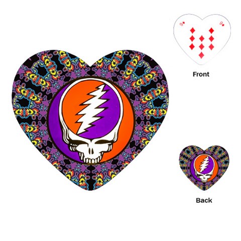 Gratefuldead Grateful Dead Pattern Playing Cards Single Design (Heart) from ArtsNow.com Front