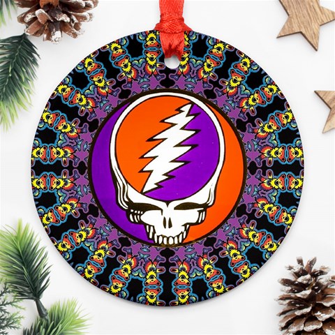 Gratefuldead Grateful Dead Pattern Round Ornament (Two Sides) from ArtsNow.com Front