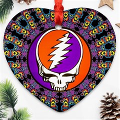 Gratefuldead Grateful Dead Pattern Heart Ornament (Two Sides) from ArtsNow.com Back