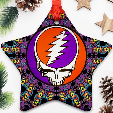 Gratefuldead Grateful Dead Pattern Star Ornament (Two Sides) from ArtsNow.com Front