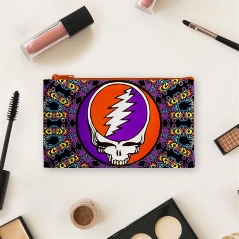 Gratefuldead Grateful Dead Pattern Cosmetic Bag (Small) from ArtsNow.com Front