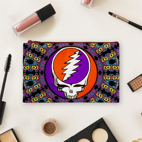 Gratefuldead Grateful Dead Pattern Cosmetic Bag (Medium) from ArtsNow.com Front