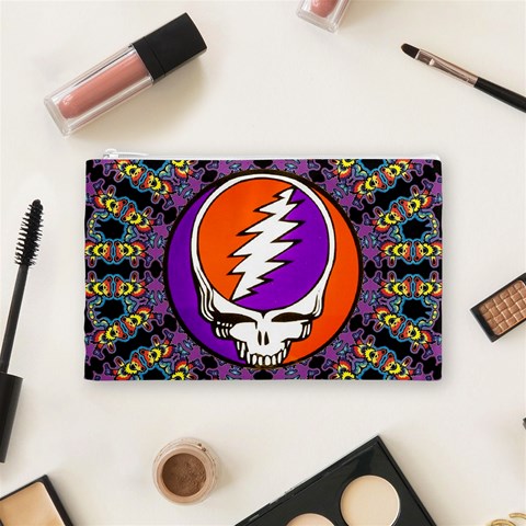 Gratefuldead Grateful Dead Pattern Cosmetic Bag (Medium) from ArtsNow.com Front