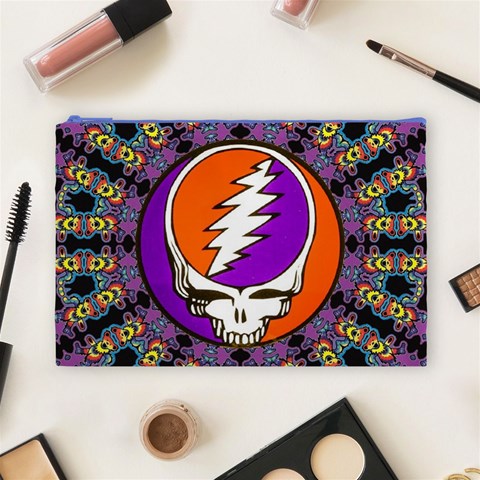 Gratefuldead Grateful Dead Pattern Cosmetic Bag (Large) from ArtsNow.com Front