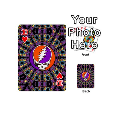 Gratefuldead Grateful Dead Pattern Playing Cards 54 Designs (Mini) from ArtsNow.com Front - Heart10