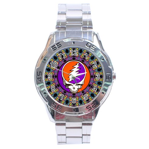 Gratefuldead Grateful Dead Pattern Stainless Steel Analogue Watch from ArtsNow.com Front