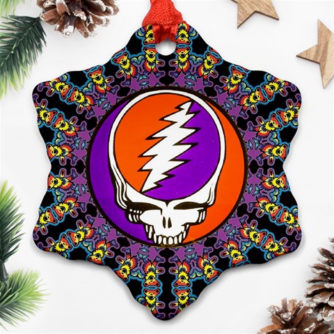 Gratefuldead Grateful Dead Pattern Snowflake Ornament (Two Sides) from ArtsNow.com Front