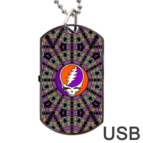 Gratefuldead Grateful Dead Pattern Dog Tag USB Flash (One Side) from ArtsNow.com Front