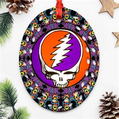 Gratefuldead Grateful Dead Pattern Oval Filigree Ornament (Two Sides) from ArtsNow.com Back