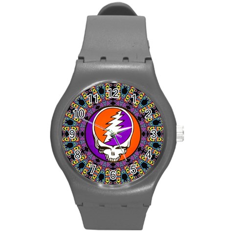 Gratefuldead Grateful Dead Pattern Round Plastic Sport Watch (M) from ArtsNow.com Front