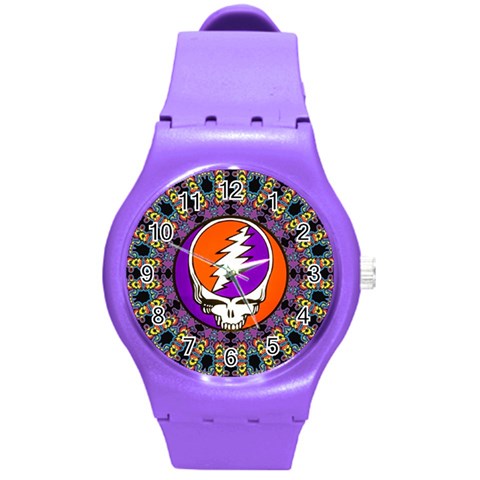 Gratefuldead Grateful Dead Pattern Round Plastic Sport Watch (M) from ArtsNow.com Front