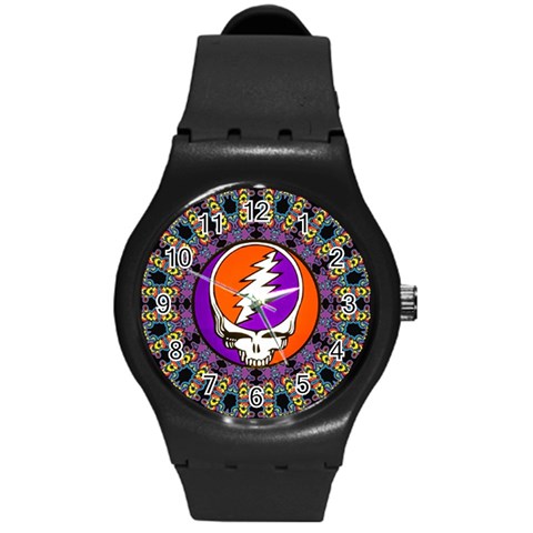 Gratefuldead Grateful Dead Pattern Round Plastic Sport Watch (M) from ArtsNow.com Front