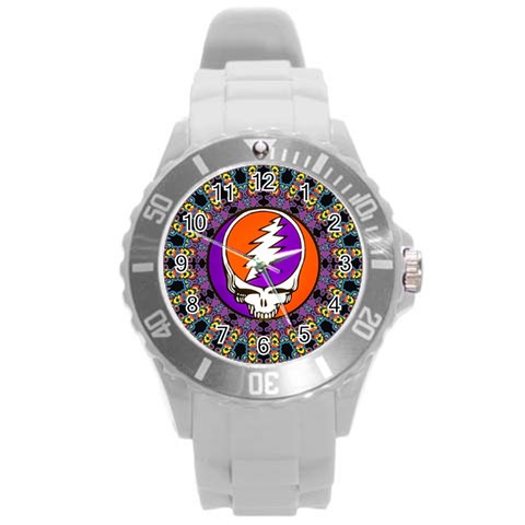 Gratefuldead Grateful Dead Pattern Round Plastic Sport Watch (L) from ArtsNow.com Front