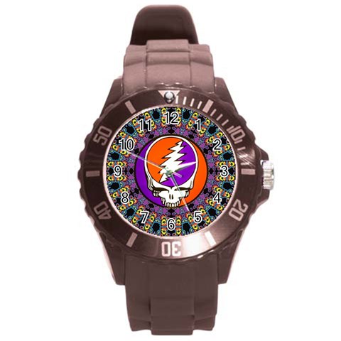 Gratefuldead Grateful Dead Pattern Round Plastic Sport Watch (L) from ArtsNow.com Front