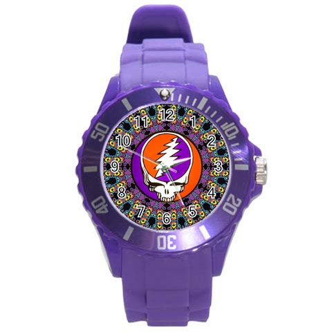 Gratefuldead Grateful Dead Pattern Round Plastic Sport Watch (L) from ArtsNow.com Front