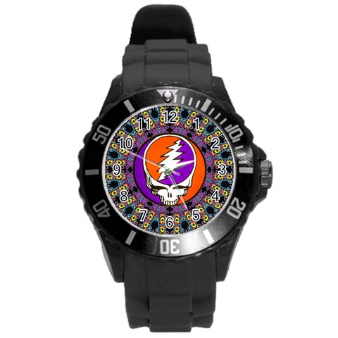Gratefuldead Grateful Dead Pattern Round Plastic Sport Watch (L) from ArtsNow.com Front