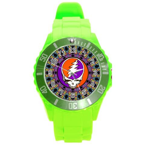 Gratefuldead Grateful Dead Pattern Round Plastic Sport Watch (L) from ArtsNow.com Front
