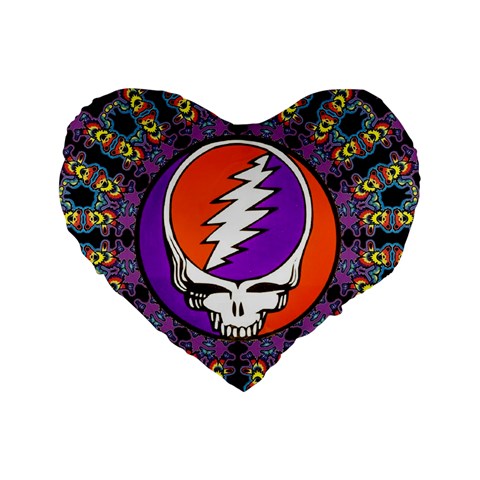 Gratefuldead Grateful Dead Pattern Standard 16  Premium Heart Shape Cushions from ArtsNow.com Front