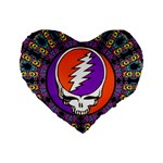 Gratefuldead Grateful Dead Pattern Standard 16  Premium Heart Shape Cushions