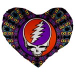 Gratefuldead Grateful Dead Pattern Large 19  Premium Heart Shape Cushions