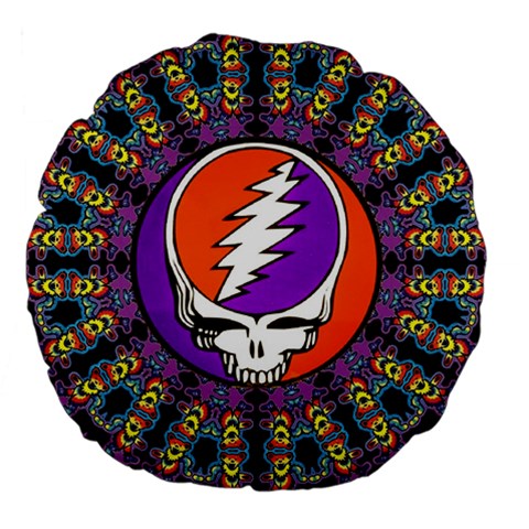Gratefuldead Grateful Dead Pattern Large 18  Premium Flano Round Cushions from ArtsNow.com Front